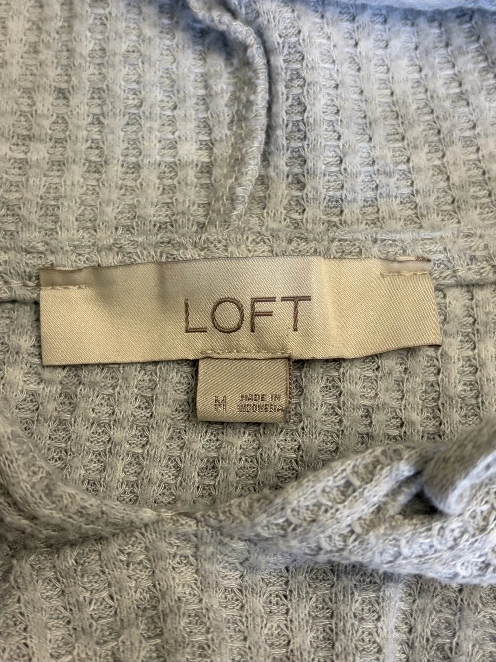 LOFT Light Gray Hooded Crewneck Sweater
